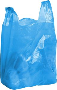 blue plastic bag